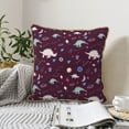 thumbnail image 6 of Haiem Space Dinosaur Print Velvet Soft Solid Decorative Square Throw Pillow Covers Set with Elegant Piping Christmas Cushion Case for Sofa Bedroom Car-20"x20", 6 of 8