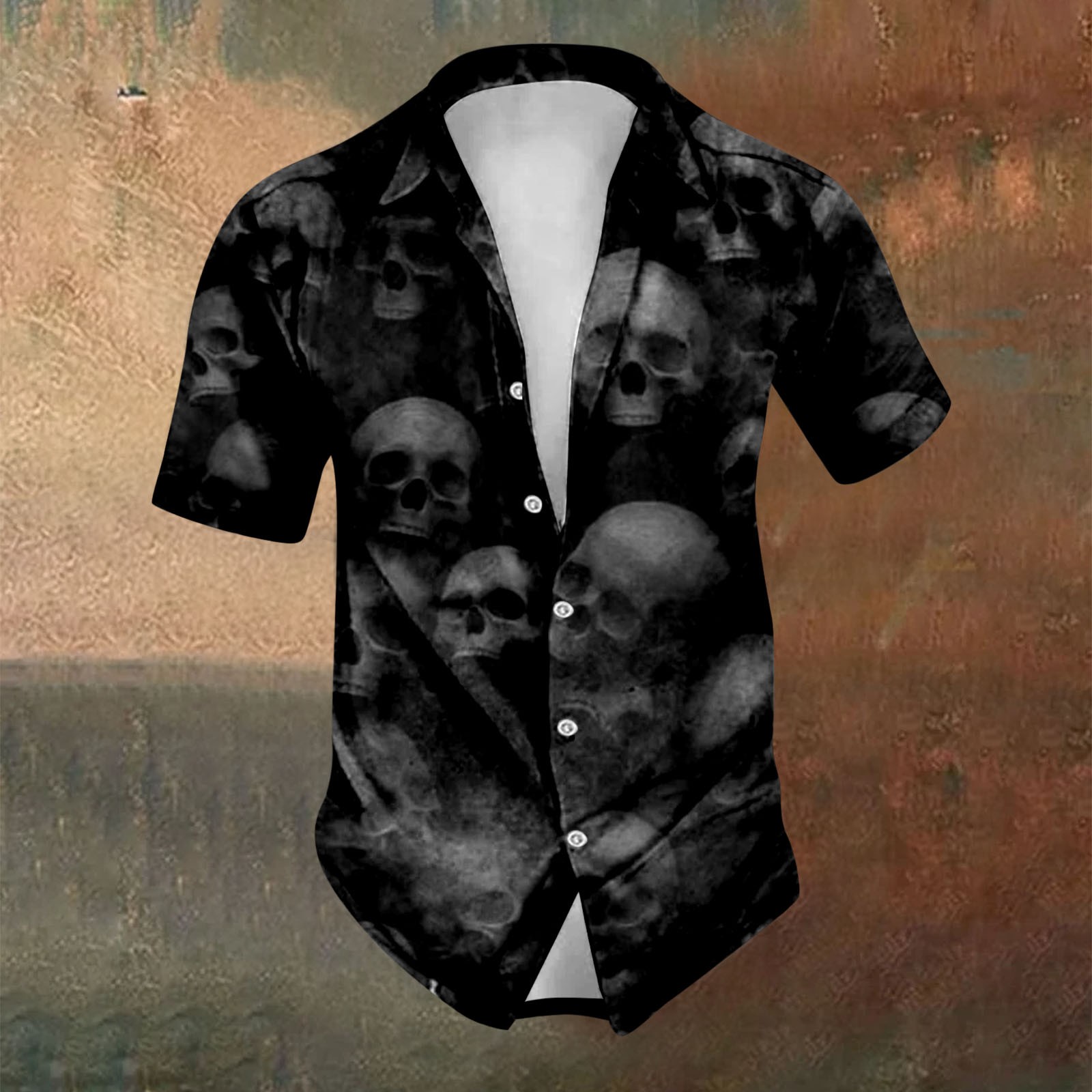 T-shirt Homme Halloween Motif Sang - Col Rond, Manches Courtes - Grandes Tailles - Décontracté Et Léger