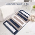 thumbnail image 2 of Alfombra de baño antideslizante Alfombra de cocina Alfombra de baño mullida Alfombra de ducha de microfibra suave, de secado rápido, absorbente de agua, lavable a máquina-60 x 90 cm Azul） ER, 2 of 5
