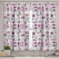 thumbnail image 2 of Ambesonne Retro Valance & Curtain, Pop Art Style Cartoon Pattern, 55"x36", Pale Grey White Magenta, 2 of 6