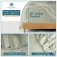 thumbnail image 4 of Casa Platino 100% Cotton 600 Thread Count Sheets Set – 6 Piece Premium Sateen Weave with Hotel Luxury, Buttery Soft & Breathable, 15" Deep Pocket, Machine Washable – Mineral, 4 of 8