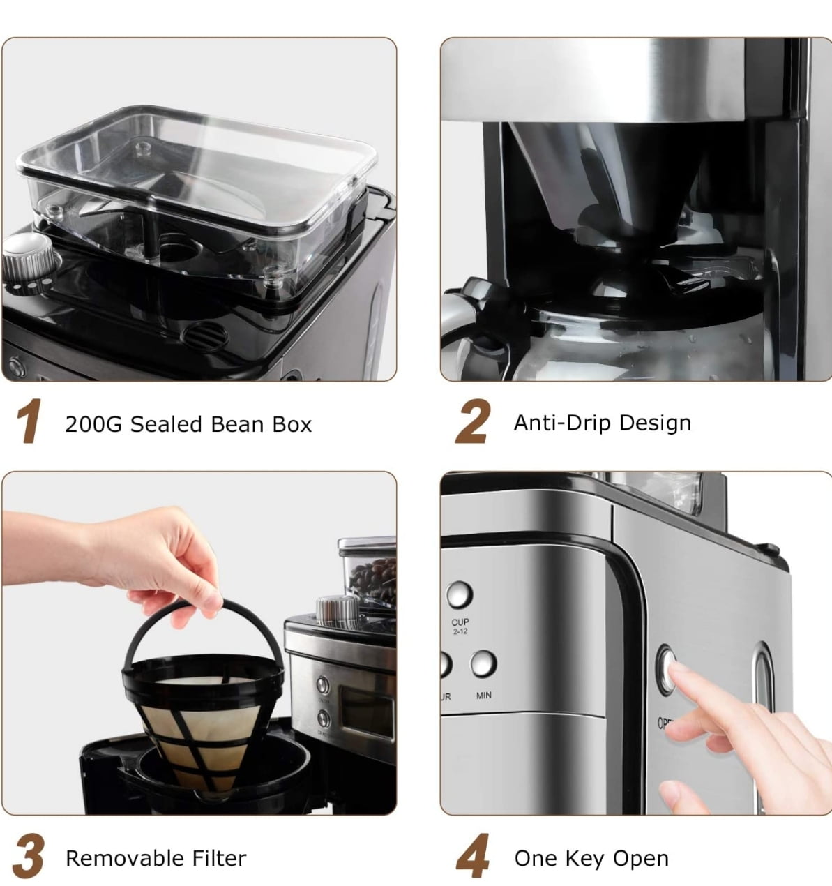 Buy 12Cup Programmable Coffee Maker, Fast Heating Drip Coffee Machine