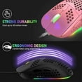 thumbnail image 6 of Ultralight Wired Gaming Mouse, Lightweight Honeycomb Shell, 4 RGB Breathing Backlit Mice, 6 Adjustable DPI 6400, USB Optical Computer Mice for Gamer / Office, 6 of 8