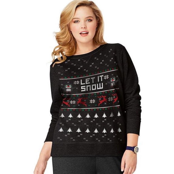 Just My Size Women's Plus Size Holiday Sweater