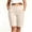 Beige women high waisted shorts with pockets a1, variant on Women's High Waisted Straight Shorts with Pockets Casual Bermuda Shorts Solid Regular Fit Travel Shorts Summer Beach Lounge, White M
