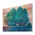 thumbnail image 2 of Designart 'Blue Coloured Tree Impression By Lakeside' Lake House Print on Natural Pine Wood, 2 of 5