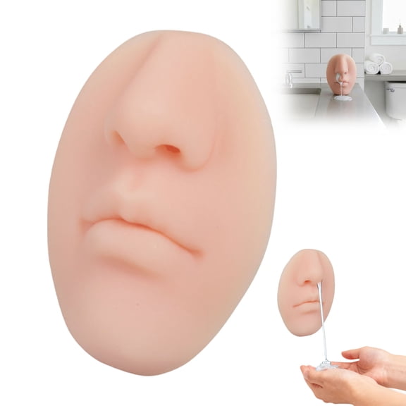 Ferjadq 2026 Nose Shape Wall Mounted Soap Dispenser Manual Funny Silicone Realistic Snot Hand Wash Liquid Shampoo Holder Dispensers for Bathroom Kitchen