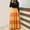 188#Orange, variant on Dwaogom Women's Print Colorful Long Dress Long Sleeve Round-Neck Printing Dresses Plus Size Dress Dresses For Women Sunday'S Dresses
