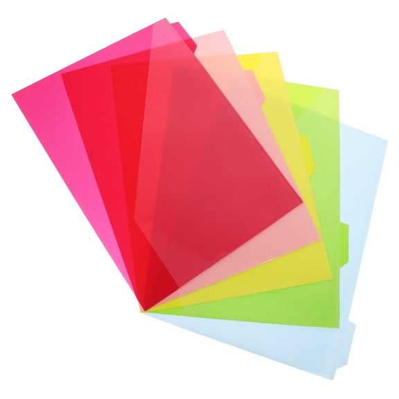 Masteelf 5Pcs Poly Translucent File Jacket Binder Organizer Pockets Letter Size Multi