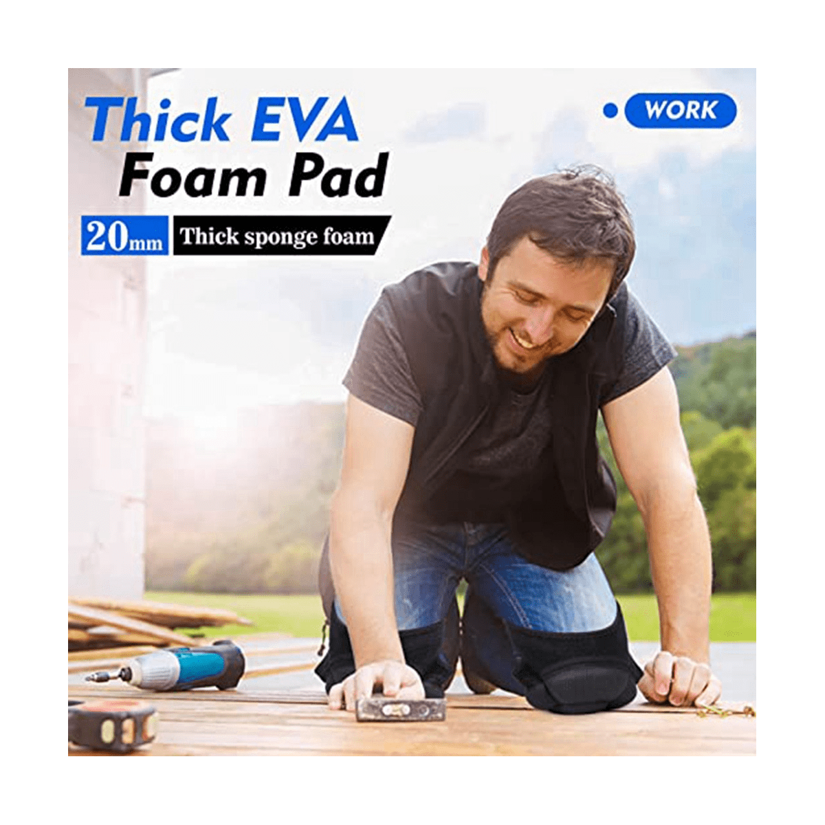 Men/Women Knee Pads for Gardening, Cleaning, Construction Work, Flooring, Volleyball, Anti-Slip Collision 1 Pair