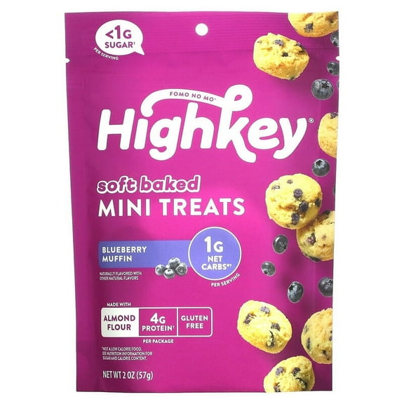 HighKey Soft Baked Mini Treats Blueberry Muffin 2 oz (57 g) Pack of 2