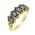 thumbnail image 1 of LBG British Made 18k Yellow Gold Natural Sapphire Womens Eternity Ring - 33 size options - Size 4, 1 of 8
