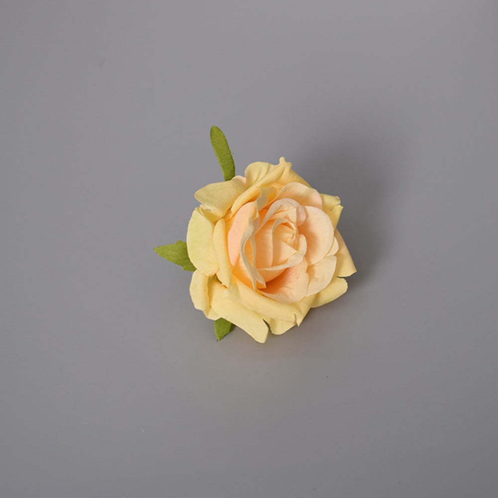 100X Black Small Silk Rose Bud Heads Artificial Fake Flower Wedding Party Decor 