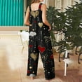 thumbnail image 6 of Haivin Womens Jumpsuit, Loose Fit with Button Front and Pockets, Valentine's Day Print for Casual and Daily Wear, 6 of 6