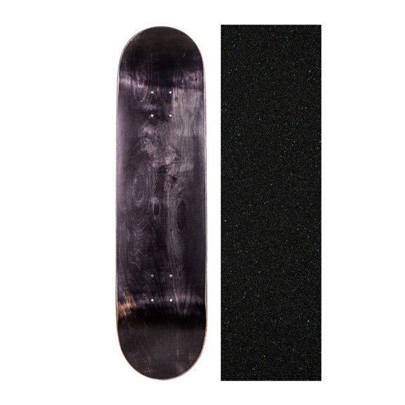 Cal 7 Blank Skateboard Deck with Mob Green Glitter Grip Tape | Maple Deck for Skating (8.5 inch, Black)