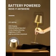 thumbnail image 3 of TEMOGU-Set of 2 Cordless Table Lamps, LED Rechargeable Battery Operated Desk Lamps with 3 Color Stepless Dimmable, IP54 Waterproof Portable for Outdoor Patio Bar Restaurants Bedroom Bedside (Gold), 3 of 4