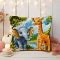 thumbnail image 5 of DIY Latch Hook Pillow Kits Cute Elephant and Giraffe Printed Pillowcase Crochet Yarns Hooking Handmade Pillow Cover Cushion for Home Sofa Decoration 17x17inch-1, 5 of 7