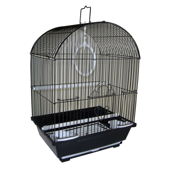 Jaula para periquitos pequeños YML A1304BLK estilo tapa redonda