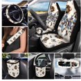 thumbnail image 2 of HUISEFOR 15 Packs Cow Print Bow Car Seat Cover Full Set Scratch-Resistant Including Steering Wheel Cover, Belt Cover, Breathable, Non Slip, Easy Installation, Fit for Most Cars, Auto, SUVs, 2 of 7