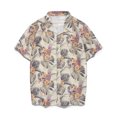 thumbnail image 1 of Camiseta de playa para hombre, de secado rápido, holgada, con cuello tipo surf y estampado caqui, talla M, 1 of 4