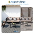 thumbnail image 4 of 9 Pcs Interlocking Deck Tiles, 12" x 12" All-Weather Wood Plastic Composite Flooring, Waterproof & Anti-Slip Outdoor Patio Tiles for Balcony, Poolside, Garden, 4 of 8