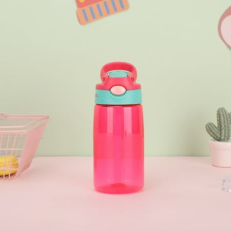 

RnemiTe-amo Sports Water Bottle，School Student Water Cup Plastic Cute Porable Handle Straw Fashional Cartoon Bottle
