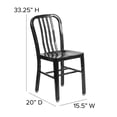 thumbnail image 4 of Bowery Hill Metal Black Dining Chair Rectangular Indoor-Outdoor 33.25" Unassembled, 4 of 7