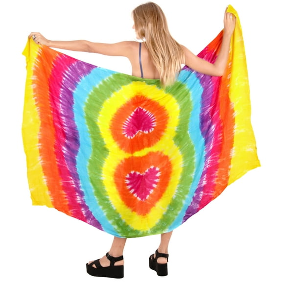 HAPPY BAY Women's Beachwear Summer Beach Bikini Wraps Swimwear Swim Cover up Wrap Skirt Bathing suit Swimsuit Sarong Coverups for Women One Size Multi, Tie Dye