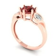 thumbnail image 2 of Clara Pucci 14K Rose Gold 1.72ct Garnet Three-Stone Ring for Women, 2 of 8