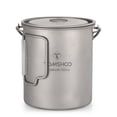 thumbnail image 2 of Tazas de titanio Taza de agua de titanio portátil, olla de titanio ultraligera, 750 ml Taza con tapa y asa plegable Campamento para cocinar al aire libre, 2 of 7