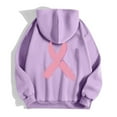 thumbnail image 4 of Shadoumai Womens Breast Cancer Awareness Hoodies Full Zip Up Jacket Ribbon Graphic Oversized Sweatshirt Jackets Fall Winter Clothes, 4 of 6