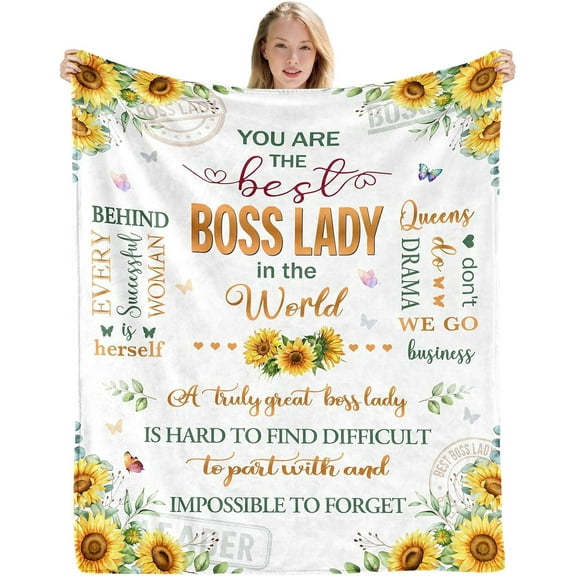 Boss Lady Gifts for Women,Boss Day Gifts for Her, Best Boss Gifts Throw Blanket 60 L X50 W, Boss Appreciation Gifts for Female, Boss Lady Office Decor Retirement Gifts