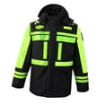 thumbnail image 3 of Chaqueta de seguridad de invierno para hombre, forro desmontable, impermeable, cómoda y con capucha. L, 3 of 9