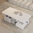 thumbnail image 6 of Modern Rectangular Coffee Table with Storage Shelves - White Engineered Wood, 6 of 10