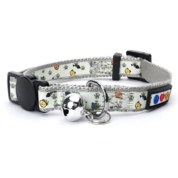 Pawtitas Glow In The Dark Cat Collar with Safety Buckle and Bell