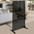 thumbnail image 3 of Wildnix Stylish Patio Privacy Screen with Rhombic Pattern, Freestanding, Black Galvanized Steel Design, Ideal for Indoor or Outdoor Spaces, 3 of 6