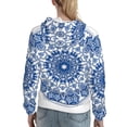 thumbnail image 7 of Lsque Blue Watercolor Pattern Casual Women's Hoodie,Hooded Sweatshirt with Kangaroo Pocket,Pullover Hoodie with Eye-catching Drawstrings-Large, 7 of 7