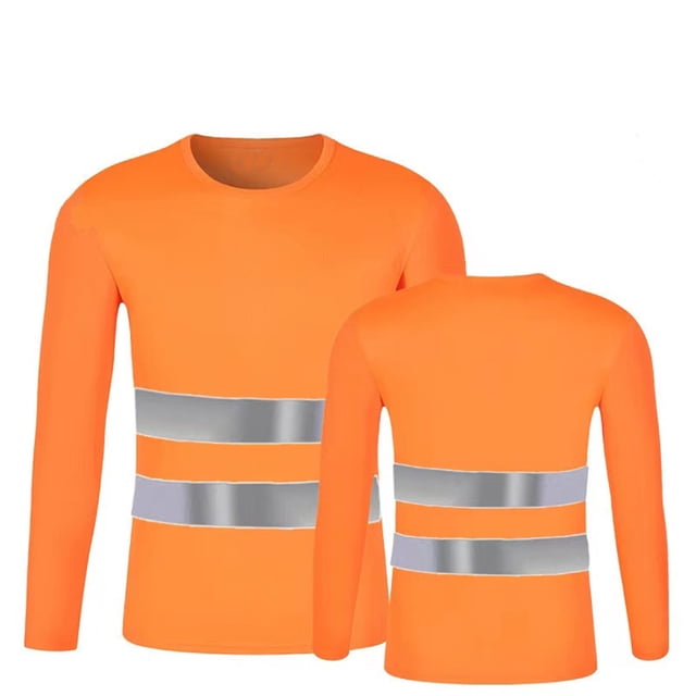 Camiseta reflectante de alta visibilidad para hombre, camisa de malla de manga larga, camisa de trabajo