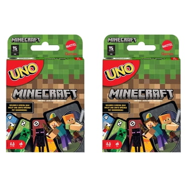 UNO Minecraft Card Game for Kids and Families, 2 to 10 Players, Ages 7 and Up (Pack of 2)