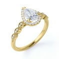 thumbnail image 4 of JeenMata 1.75 Carat Pear Cut Art Deco Ring - Wedding Ring - Halo Ring - Engagement Ring - Promise Ring - 18K Yellow Gold Plating over Silver, 4 of 7
