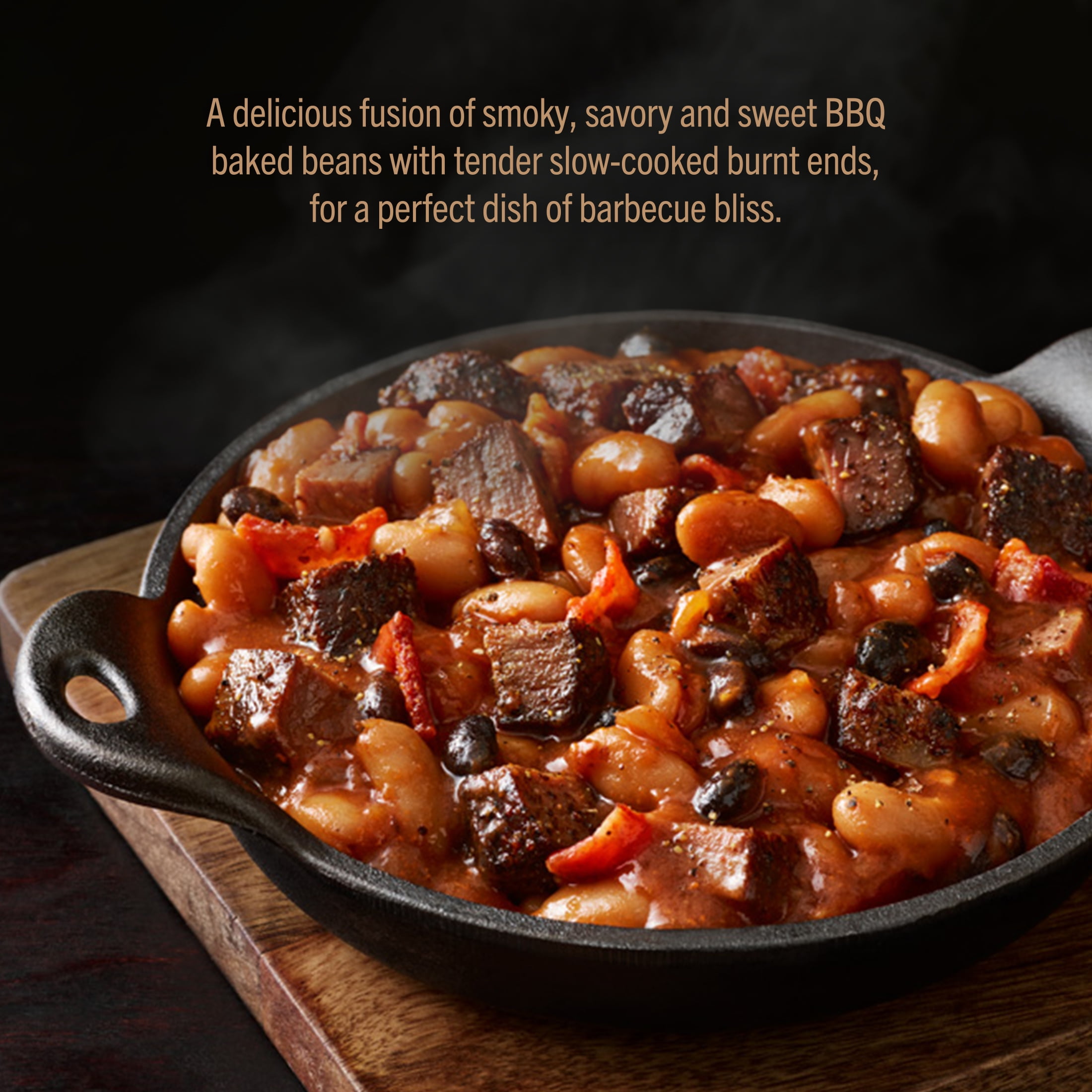 Travis Kelce's Kitchen Burnt Ends BBQ Baked Beans, Fully Cooked, Ready to Heat, 16 oz Tray, (Refrigerated)
