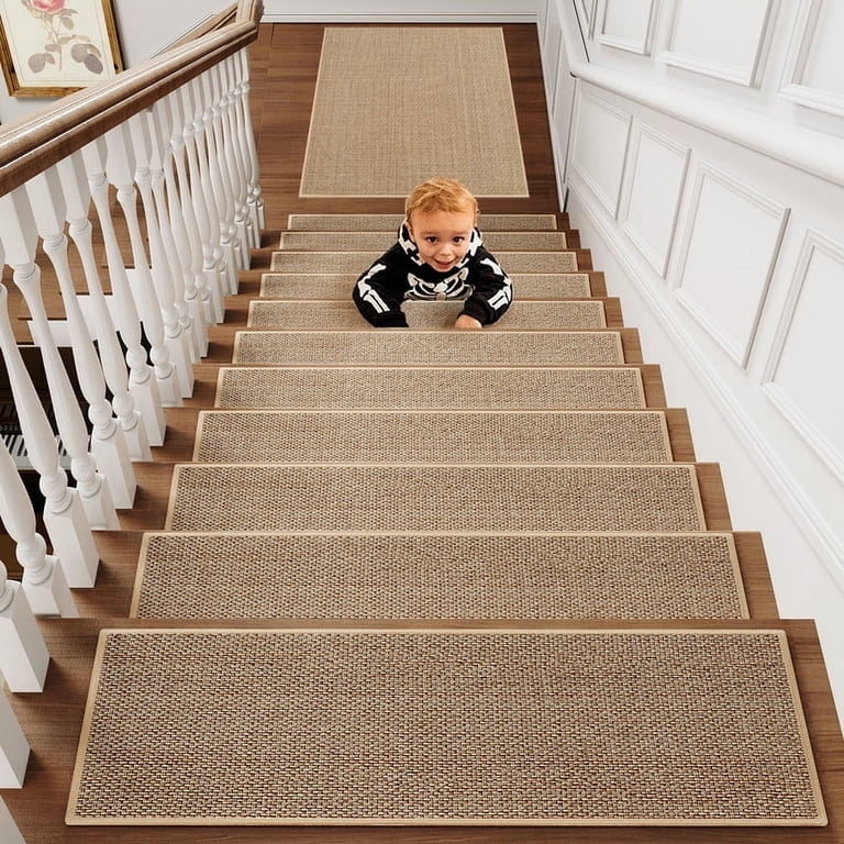 Sixhome Non-Slip Stair Treads, 31x31 In, Beige photo 4