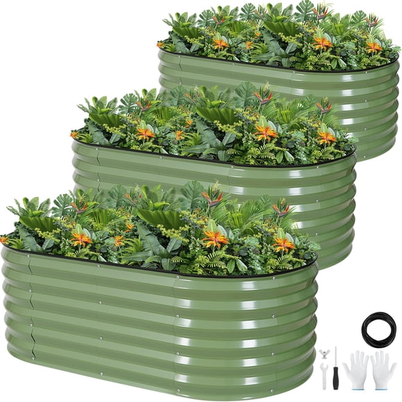 Kit de 3 Maceteros Elevados G GOOD GAIN 122x61x43 cm Galvanizados