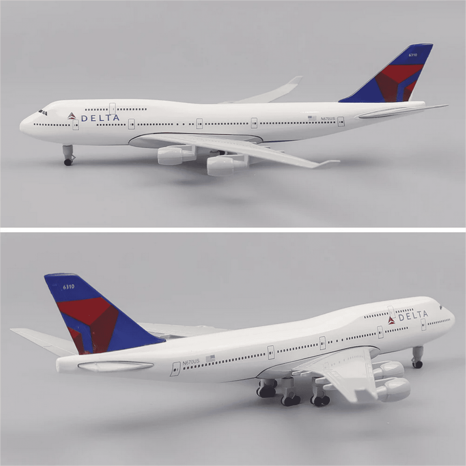 Delta B747 Plane Model 1:300 Scale Alloy Aircraft for Display Collection Kids Children Model Toy Gifs