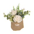 thumbnail image 4 of Flor colgante artificial con bolsa de arpillera, jarrón, simulación de rosa en maceta. Blanco, 4 of 9