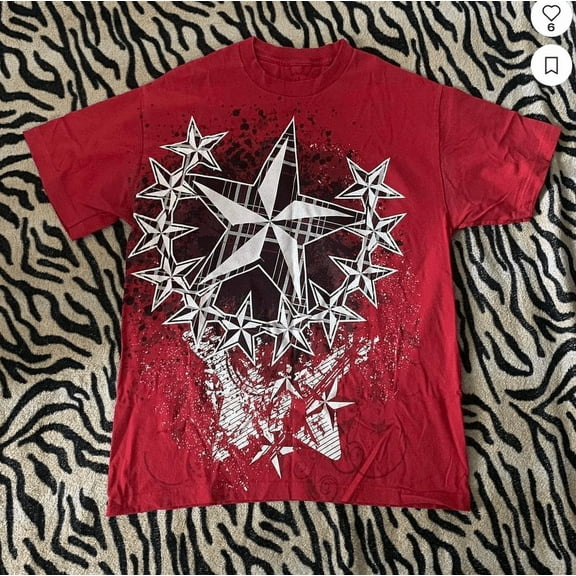 Michellecmm Women's Summer Tops Gothic Short Sleeve Round Neck Star Print T-Shirts