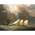 thumbnail image 2 of Nicholas Matthew Condy 14x12 Black Ornate Wood Framed Double Matted Museum Art Print Titled: The Thousand Guinea Match Between Henry Bradley's Brig the Water Witch and Lord Belfast's Sc, 2 of 5