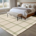 thumbnail image 5 of Area Rug 72×108in, Rustic Retro Linen Texture Floor Carpet Living Room Rug, Country Green Stripe Lattice Non-Slip Welcome Mat Indoor Rugs for Bedroom Dining Room, 5 of 9