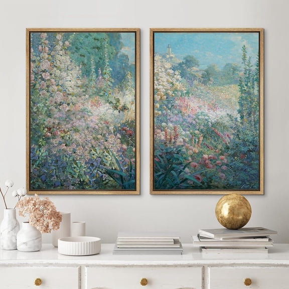 UNFFRAMED Wall Art Prints Set Of 2 Abstract Green Wildflower Botanical Floral Minimalist Modern Vintage Wall Art Living Room Decor Set 2 Prints 8x12