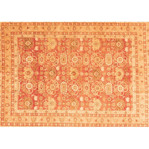 Ahgly Company Indoor Rectangle Oriental Orange Traditional Area Rugs, 5' x 8'